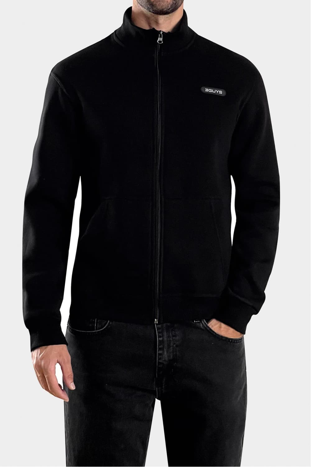 3GUYS HOODED VERNON CARDIGAN BLACK 12251625069