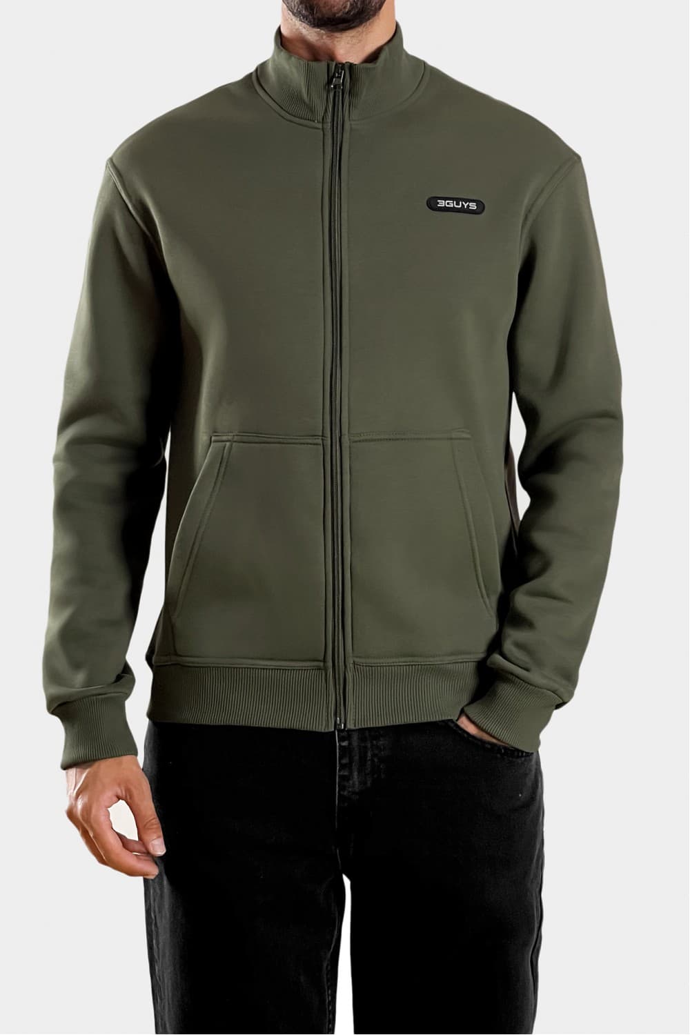 3GUYS HOODED VERNON CARDIGAN GREEN 12251625069