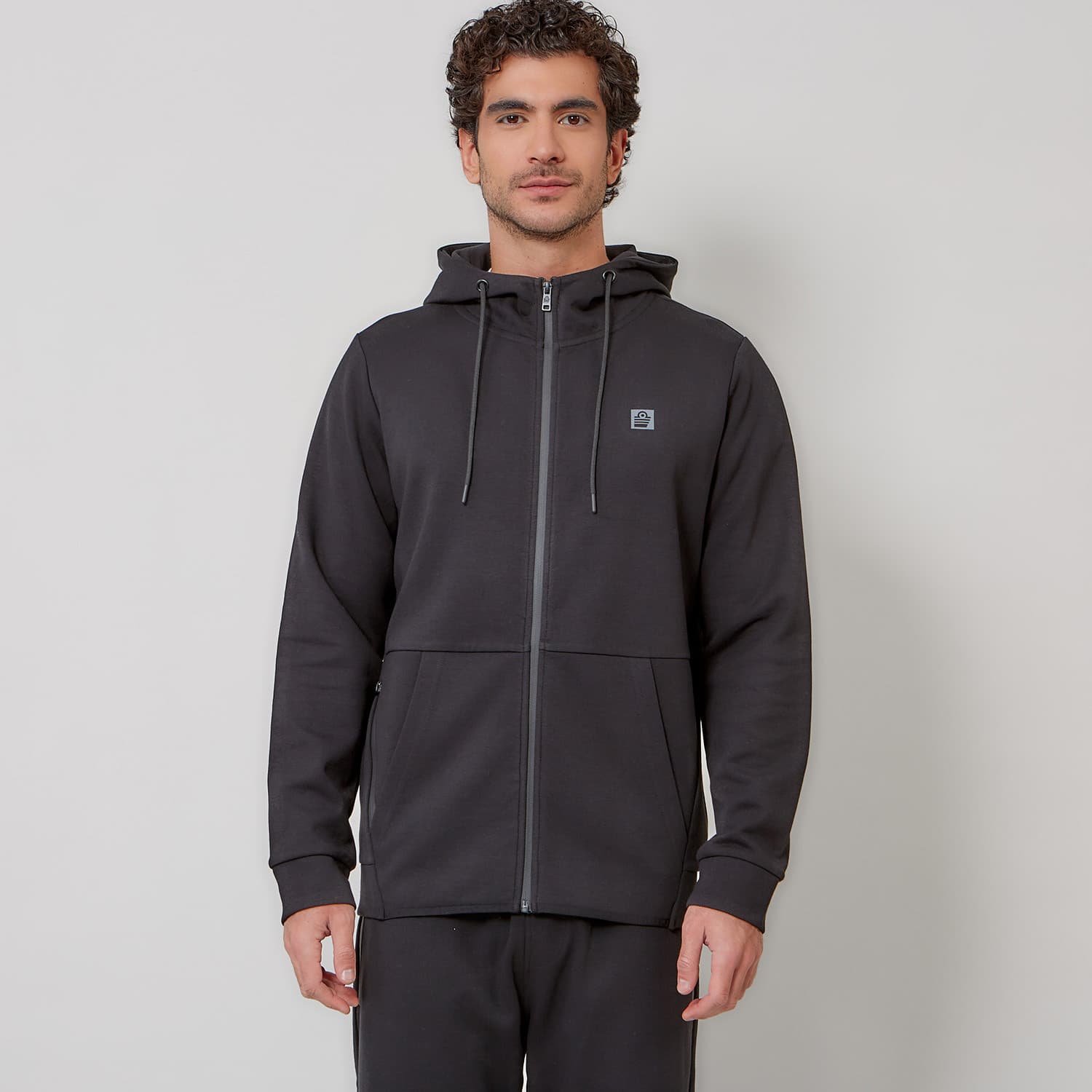 ADMIRAL HOODED PLICE ZIP 1921550060 BLACK