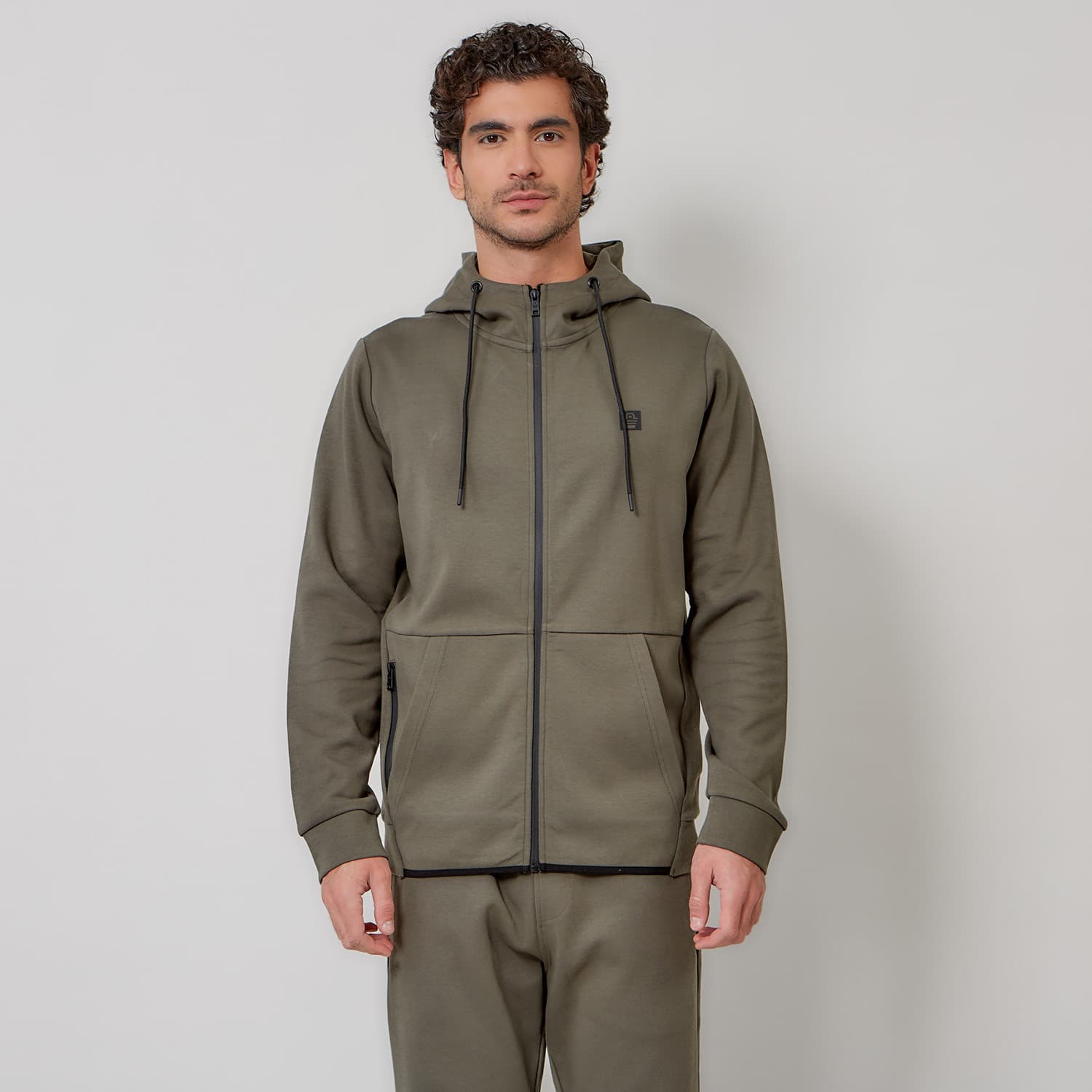 ADMIRAL HOODED PLICE ZIP 1921550060 KHAKI